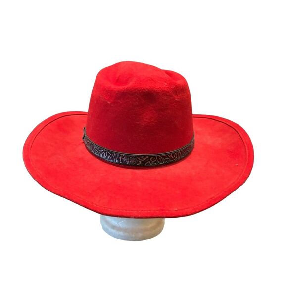 Vintage Little Joe Wool Cowboy Hat Red Made in‎ USA WPL 5923 Size Medium - Picture 4 of 8